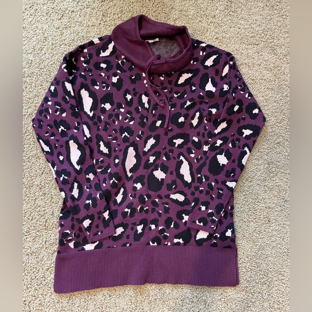 Purple Lou&Grey Drawstring Neck Poncho Sweater